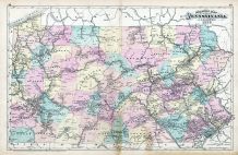 Pennsylvania Railway Map, Greene County 1876